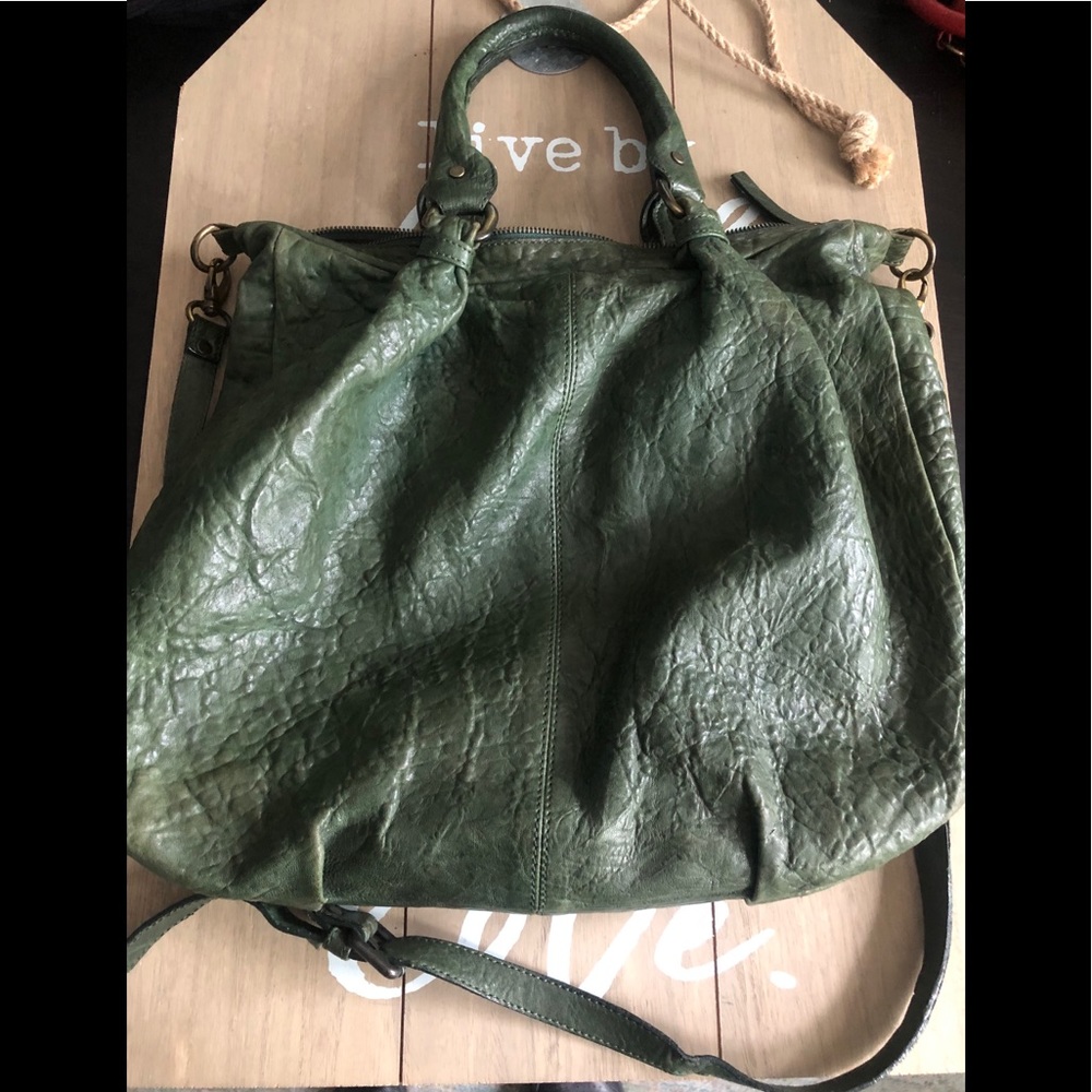 Gianni Notaro Green Boho Leather Bag